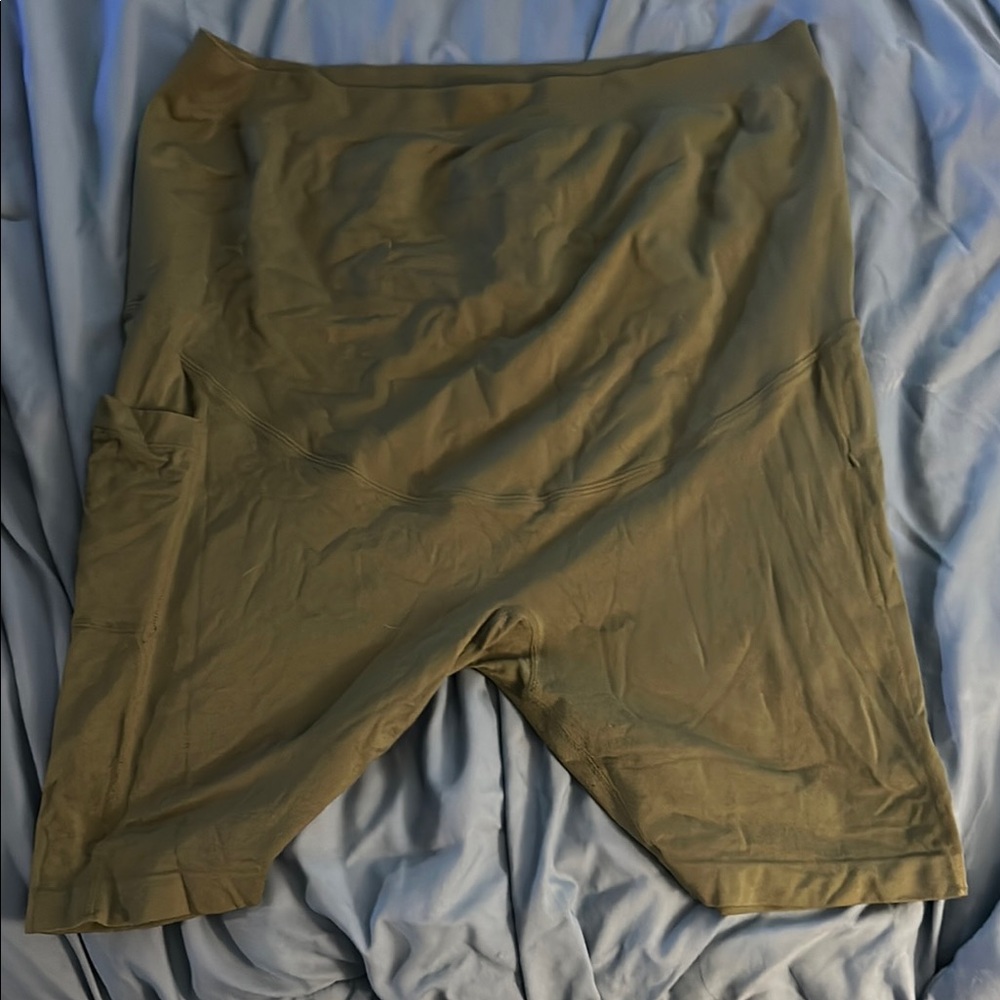 Time and Tru Olive Bike Shorts